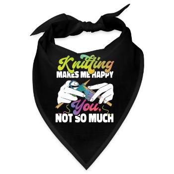Knitting Knitter Knitting Makes Me - Bandana - Schwarz - Vorne