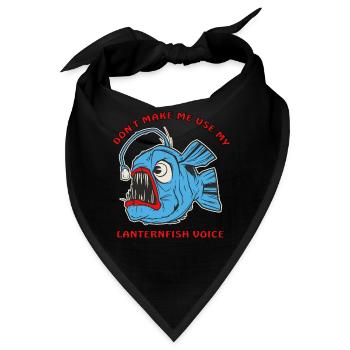 gruseliger Laternenfisch aus der Tiefsee - Bandana - Schwarz - Vorne
