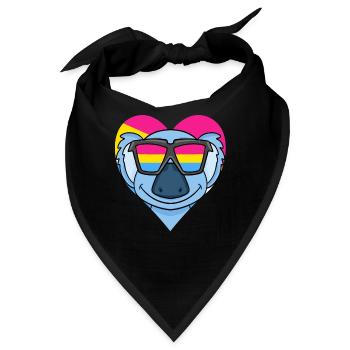 Pansexuell Koala Herz Geschenk - Bandana - Schwarz - Vorne