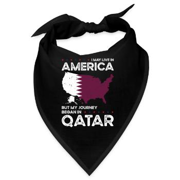 Geboren in Katar Katar Amerikaner USA - Bandana - Schwarz - Vorne