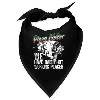 Pizza Pizzabäcker Pizzabacken - Bandana - Schwarz - Vorne