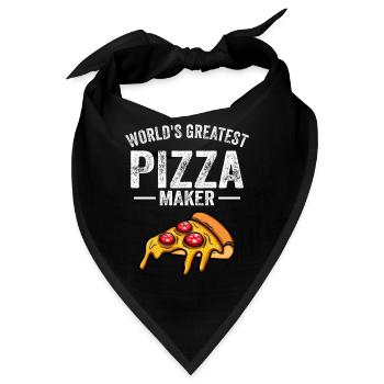 Pizza Bäcker Pizza selber machen - Bandana - Schwarz - Vorne