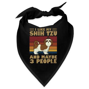 Shih Tzu - Bandana - Schwarz - Vorne