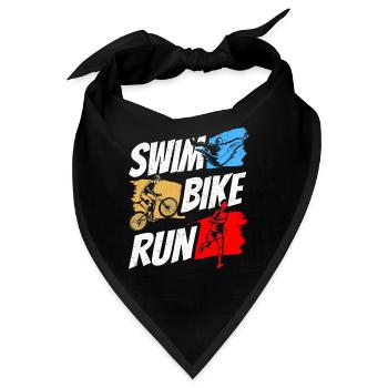 Swim Bike Run Triathletin Triathlon Triathlet - Bandana - Schwarz - Vorne