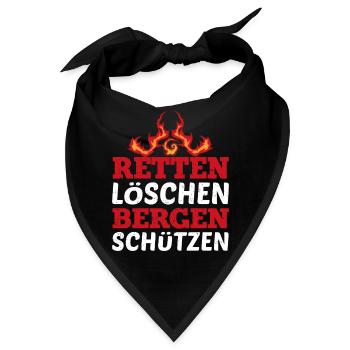 Retten Löschen Bergen Schützen Feuerwehr Motto - Bandana - Schwarz - Vorne