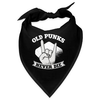 Heavy Metal Punk Rock Fan Musik Old Punks Never - Bandana - Schwarz - Vorne