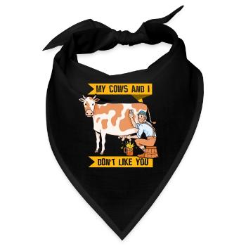 Meine Kühe Und Ich Mögen Dich Nicht Milchkuh Kuh - Bandana - Schwarz - Vorne