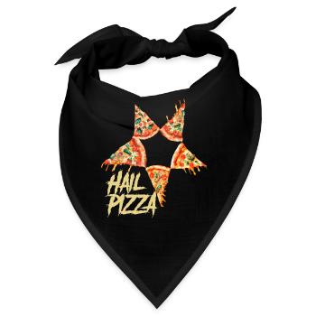 Hail Pizza, Witziges Fast food motiv - Bandana - Schwarz - Vorne
