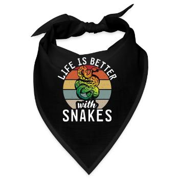 Schlange Geschenk Schlangenliebhaber - Bandana - Schwarz - Vorne