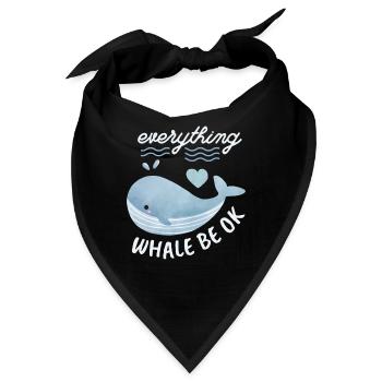 Kawaii-Wal lustiger Walfisch Motivationsspruch Pun - Bandana - Schwarz - Vorne