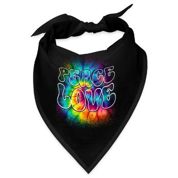 Peace Love Tie Dye - Bandana - Schwarz - Vorne