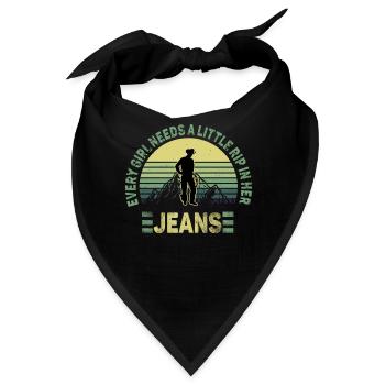 Jedes Mädchen braucht einen kleinen Riss in ihrer Jeans - Bandana - Schwarz - Vorne