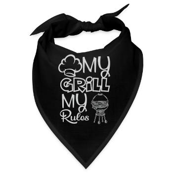 Lustiger Grill-Spruch I Grillen Motiv - Bandana - Schwarz - Vorne