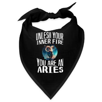 befreie dein Feuer, du bist ein Aries - Bandana - Schwarz - Vorne