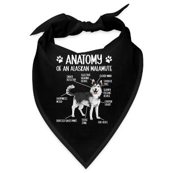 Alaskan Malamute Hund - Bandana - Schwarz - Vorne