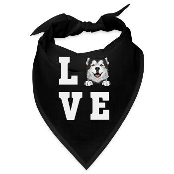 Alaskan Malamute Hund - Bandana - Schwarz - Vorne