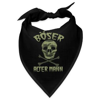 Böser Alter Mann Totenkopf mit Camouflage - Bandana - Schwarz - Vorne