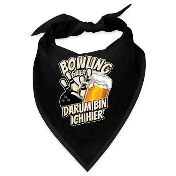 Bowling & Bier - darum bin ich hier - Bowlingbahn - Bandana - Schwarz - Vorne