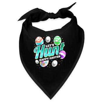 Logo Let's Hunt Easter Eggs On Easter - Bandana - Schwarz - Vorne