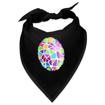 Colorful Mosaic Easter Egg Decoration For Easter - Bandana - Schwarz - Vorne