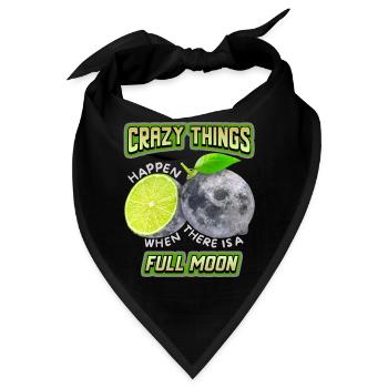 Surrealismus, Vollmond mit Zitrone lustiger Spruch - Bandana - Schwarz - Vorne