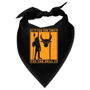 Lustiger Grill-Spruch I Grillen Motiv - Bandana - Schwarz - Vorne
