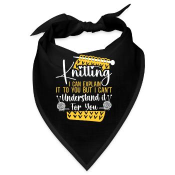 Knitting Knitter Knitting I Can - Bandana - Schwarz - Vorne
