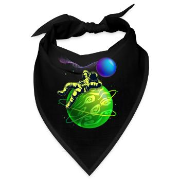 Lustiger Astronaut-Kosmonaut, Planeten Weltall - Bandana - Schwarz - Vorne