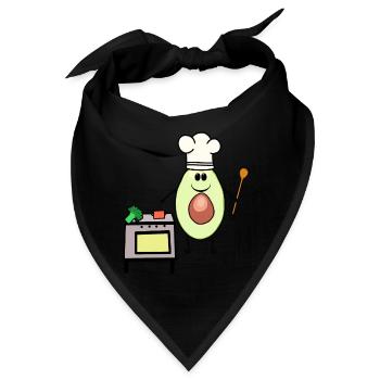 Avocado Gemüse Hobbykoch Vegetarisch Kochkunst - Bandana - Schwarz - Vorne