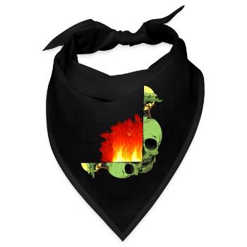 Totenkopf Klimawandel Feuer Flamme Inferno Erde - Bandana - Schwarz - Vorne