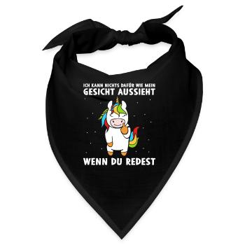 Kann nichts dafür wie mein Gesicht aussieht - Bandana - Schwarz - Vorne