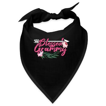 Großmutter Liebe Mama Blumen Muttertag - Bandana - Schwarz - Vorne