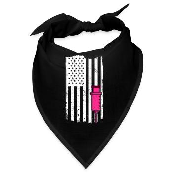 Krankenschwester Usa Flagge - Bandana - Schwarz - Vorne