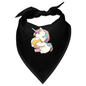 Niedliches Einhorn und Volleyball - Servieren Sie - Bandana - Schwarz - Vorne