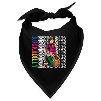 Rockabilly Rocknroll Musik Rock Hardrock - Bandana - Schwarz - Vorne