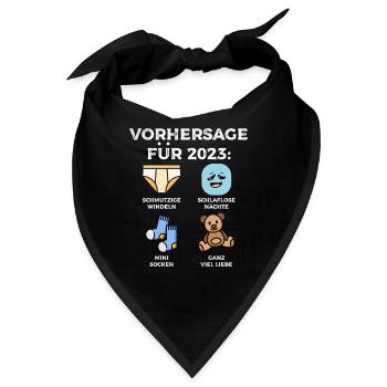 Werdende Eltern Vorhersage für 2023 Werdender Papa - Bandana - Schwarz - Vorne