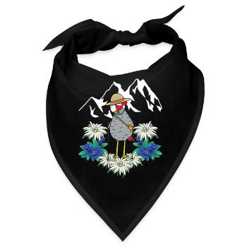 Oma Huhn Urlaub Langlauf Trecking Gebirge wandern - Bandana - Schwarz - Vorne