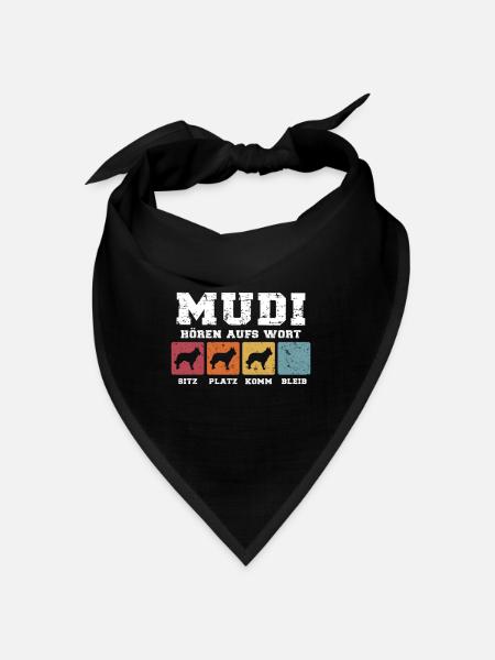 Mudi hören aufs Wort - Bandana - Schwarz