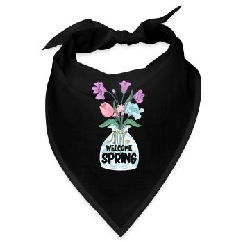 Tulpen Frühling Tulpen - Bandana - Schwarz - Vorne