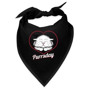 Logo Sleeping Cat In A Heart On Purrsday - Bandana - Schwarz - Vorne