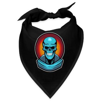 Blauer Monsterschädel - Bandana - Schwarz - Vorne