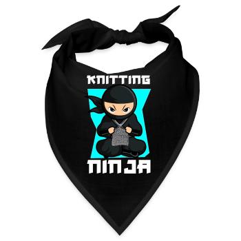 Knitting Knitter Ninja Knitting - Bandana - Schwarz - Vorne