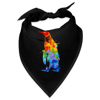 Pinguin Splash Art Arktis Eis - Bandana - Schwarz - Vorne