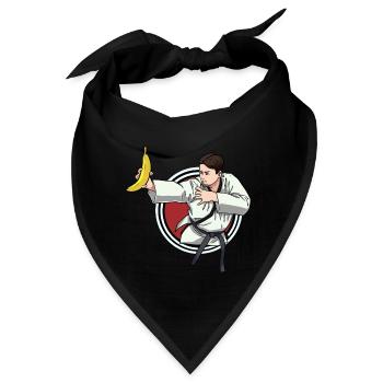 Obst Früchte Banane Karate Kämpfer Judo Kind - Bandana - Schwarz - Vorne