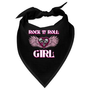Rock 'n' Roll Girl Musik, Tanzen, Konzert, - Bandana - Schwarz - Vorne