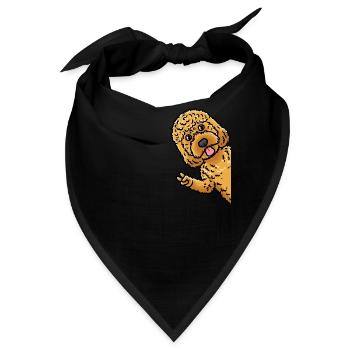 Cockapoo Hund Von Seite - Bandana - Schwarz - Vorne