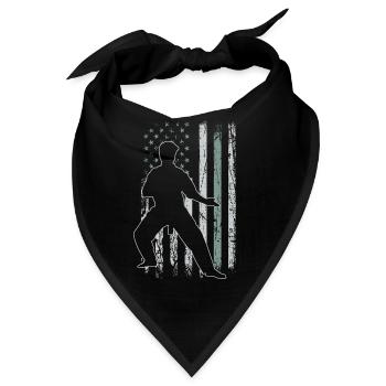 Aikido Retro USA Flagge Kampfkunst 4th of July - Bandana - Schwarz - Vorne