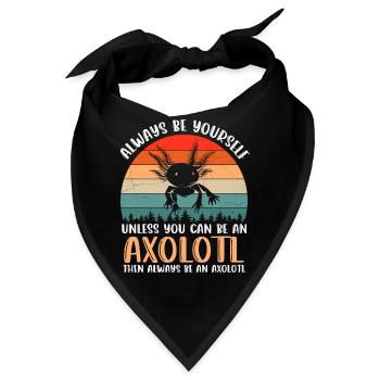 Axolotl Amphibie Lurch Salamander - Bandana - Schwarz - Vorne