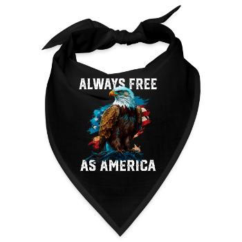 Always Free as America American Bald Eagle USA - Bandana - Schwarz - Vorne