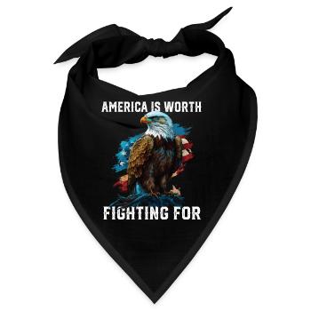 America is Worth Fighting For American Bald Eagle - Bandana - Schwarz - Vorne